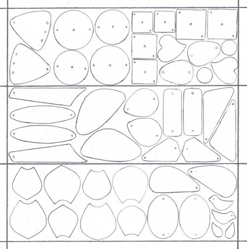 Judy Larson's Earring Pairs Template - , Metalwork, Design, , earring templates